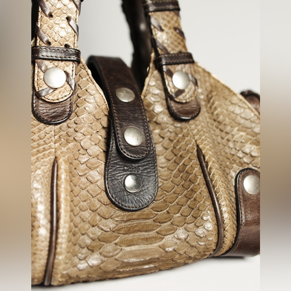 Chloe Python Silverado Snakeskin Shoulder Bag Han… - image 8